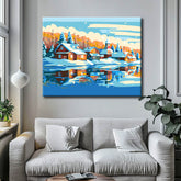 Paint by Numbers Snow Village